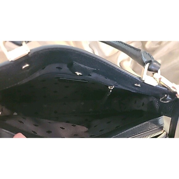 Kate Spade Leila Black Leather Medium Triple Compartment Satchel crossbody Bag - Picture 9 of 14